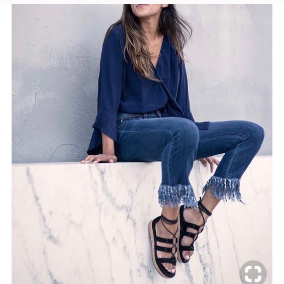 jeans with fringe hem